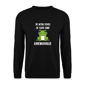 Petite grenouille - Sweat-shirt Unisexe - noir - Devant - Alina (178cm) & Michal (187cm)