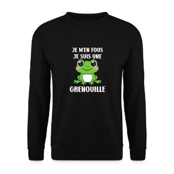 Petite grenouille - Sweat-shirt Unisexe - noir - Devant - Alina (178cm) & Michal (187cm)