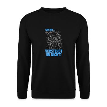 Was an.. verstehst du nicht? Humorvolle Weisheiten - Unisex Pullover - Schwarz - Vorne - Alina (178cm) & Michal (187cm)