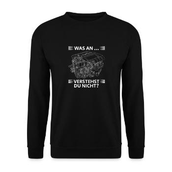 Was an.. verstehst du nicht? Humorvolle Weisheiten - Unisex Pullover - Schwarz - Vorne - Alina (178cm) & Michal (187cm)