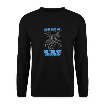 Was an.. verstehst du nicht? Humorvolle Weisheiten - Unisex Pullover - Schwarz - Vorne - Alina (178cm) & Michal (187cm)