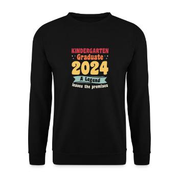 Fier diplômé de la maternelle 2024 - Sweat-shirt Unisexe - noir - Devant - Alina (178cm) & Michal (187cm)