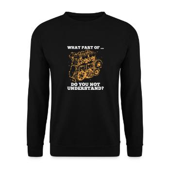 Was an.. verstehst du nicht? Humorvolle Weisheiten - Unisex Pullover - Schwarz - Vorne - Alina (178cm) & Michal (187cm)