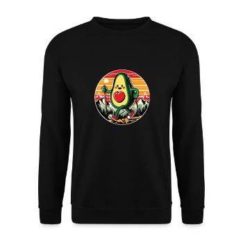 Walking avocado prevent heart disease - Unisex Sweatshirt - black - Front - Alina (178cm) & Michal (187cm)