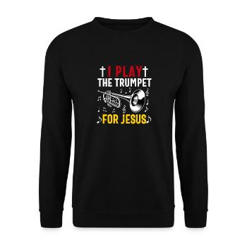 Trompettiste Chrétien Musique Culte Amusant - Sweat-shirt Unisexe - noir - Devant - Alina (178cm) & Michal (187cm)