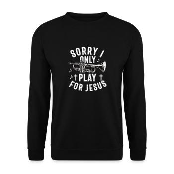 Christlicher Trompeter Musik Anbetungsspaß - Unisex Pullover - Schwarz - Vorne - Alina (178cm) & Michal (187cm)
