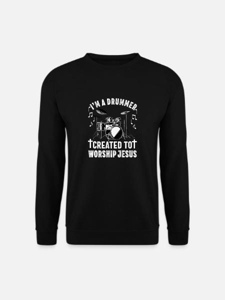 Christlicher Schlagzeuger Schlagzeuger Stick-Männer Jesus - Unisex Pullover - Schwarz