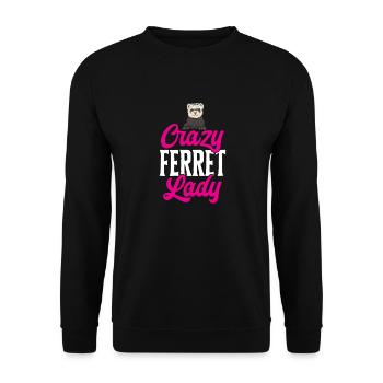 Ferret Owner Ferret - Unisex Sweatshirt - black - Front - Alina (178cm) & Michal (187cm)