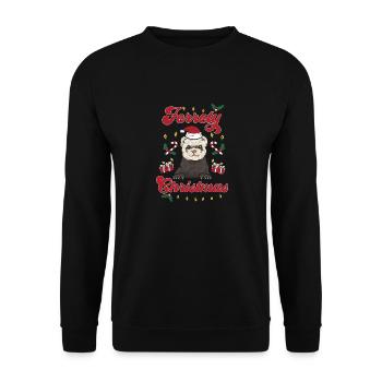 Ferret Owner Ferret - Unisex Sweatshirt - black - Front - Alina (178cm) & Michal (187cm)