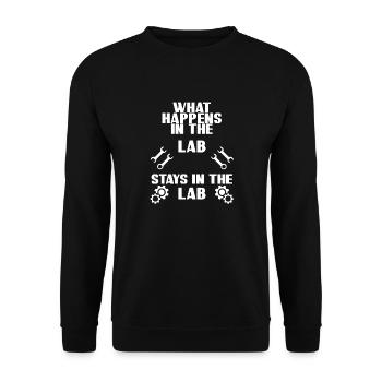 What Happens In The Lab Stays In The Lab- Engineer - Unisex Sweatshirt - black - Front - Alina (178cm) & Michal (187cm)
