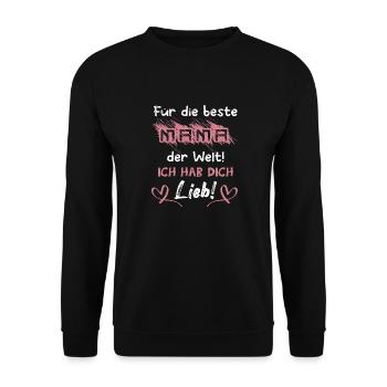 Beste Mama - Unisex Pullover - Schwarz - Vorne - Alina (178cm) & Michal (187cm)