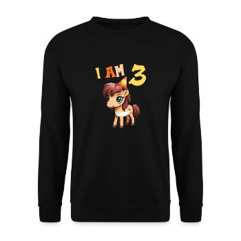 J'ai 3 ans Chevaux Cheval 3ème anniversaire - Sweat-shirt Unisexe - noir - Devant - Alina (178cm) & Michal (187cm)