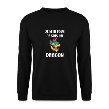 Bébé dragon - Sweat-shirt Unisexe - noir - Devant - Alina (178cm) & Michal (187cm)
