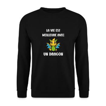 Bébé dragon - Sweat-shirt Unisexe - noir - Devant - Alina (178cm) & Michal (187cm)