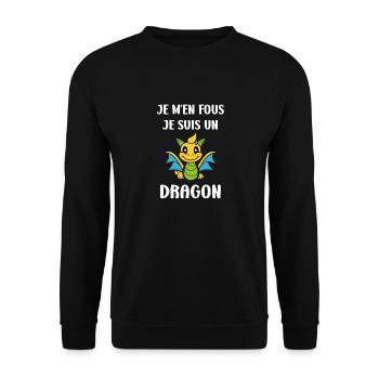 Bébé dragon - Sweat-shirt Unisexe - noir - Devant - Alina (178cm) & Michal (187cm)