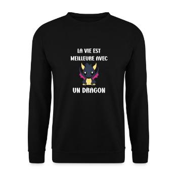 Bébé dragon - Sweat-shirt Unisexe - noir - Devant - Alina (178cm) & Michal (187cm)