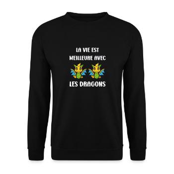 Bébé dragon - Sweat-shirt Unisexe - noir - Devant - Alina (178cm) & Michal (187cm)