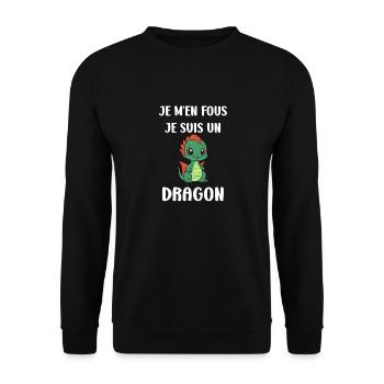 Bébé dragon - Sweat-shirt Unisexe - noir - Devant - Alina (178cm) & Michal (187cm)