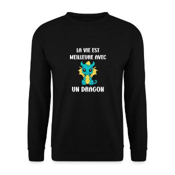 Bébé dragon - Sweat-shirt Unisexe - noir - Devant - Alina (178cm) & Michal (187cm)