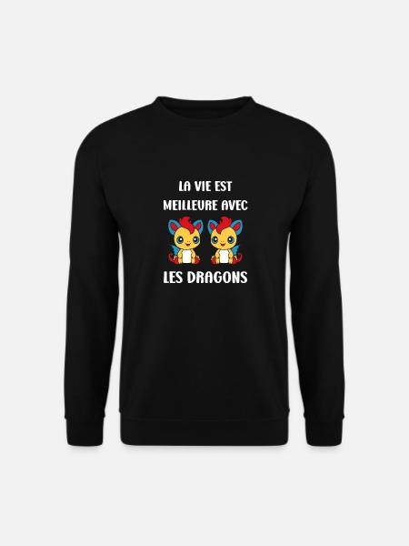 Bébé dragon - Sweat-shirt Unisexe - noir