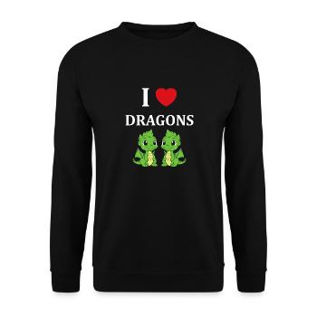 Bébé dragon - Sweat-shirt Unisexe - noir - Devant - Alina (178cm) & Michal (187cm)