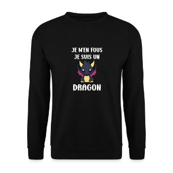 Bébé dragon - Sweat-shirt Unisexe - noir - Devant - Alina (178cm) & Michal (187cm)