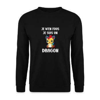 Bébé dragon - Sweat-shirt Unisexe - noir - Devant - Alina (178cm) & Michal (187cm)