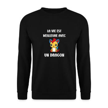 Bébé dragon - Sweat-shirt Unisexe - noir - Devant - Alina (178cm) & Michal (187cm)
