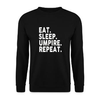 Cadeaux d’arbitre pour les hommes Drôle Amant Manger Sommeil Arbitre - Sweat-shirt Unisexe - noir - Devant - Alina (178cm) & Michal (187cm)