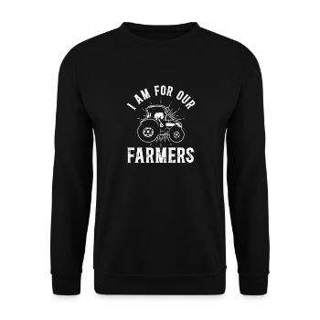Support our farmers - for our farmers - Unisex Sweatshirt - black - Front - Alina (178cm) & Michal (187cm)