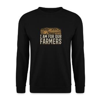 Support our farmers - for our farmers - Unisex Sweatshirt - black - Front - Alina (178cm) & Michal (187cm)