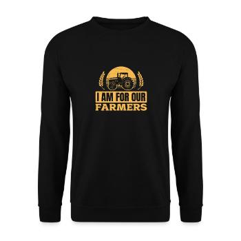Support our farmers - for our farmers - Unisex Sweatshirt - black - Front - Alina (178cm) & Michal (187cm)