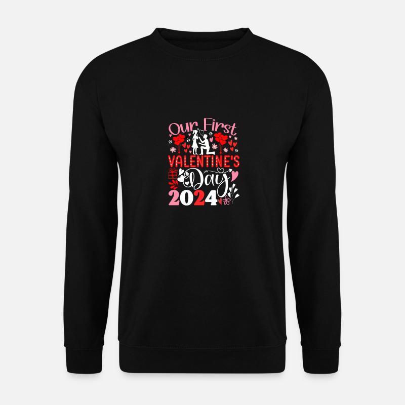 Our First Valentine’s Day 2024 - Unisex Sweatshirt - black