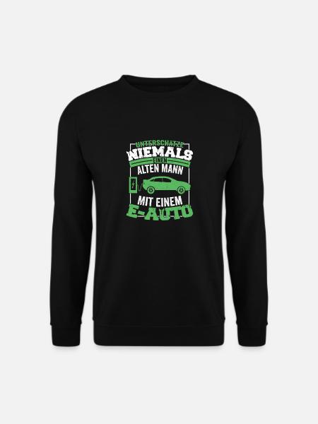 Unterschätze Niemals Einen Alten Mann Mit Einem E- - Unisex Pullover - Schwarz