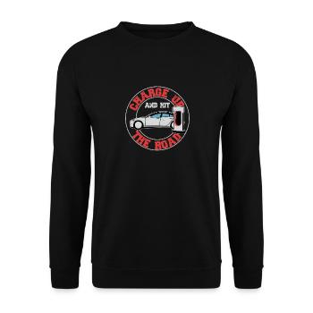 Charge Up And Hit The Road Driver Electric Car - Unisex Pullover - Schwarz - Vorne - Alina (178cm) & Michal (187cm)