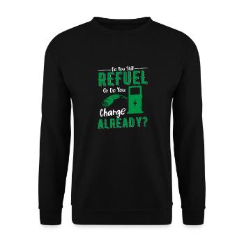 Faites-vous toujours le plein ou chargez-vous déjà ? EV C - Sweat-shirt Unisexe - noir - Devant - Alina (178cm) & Michal (187cm)