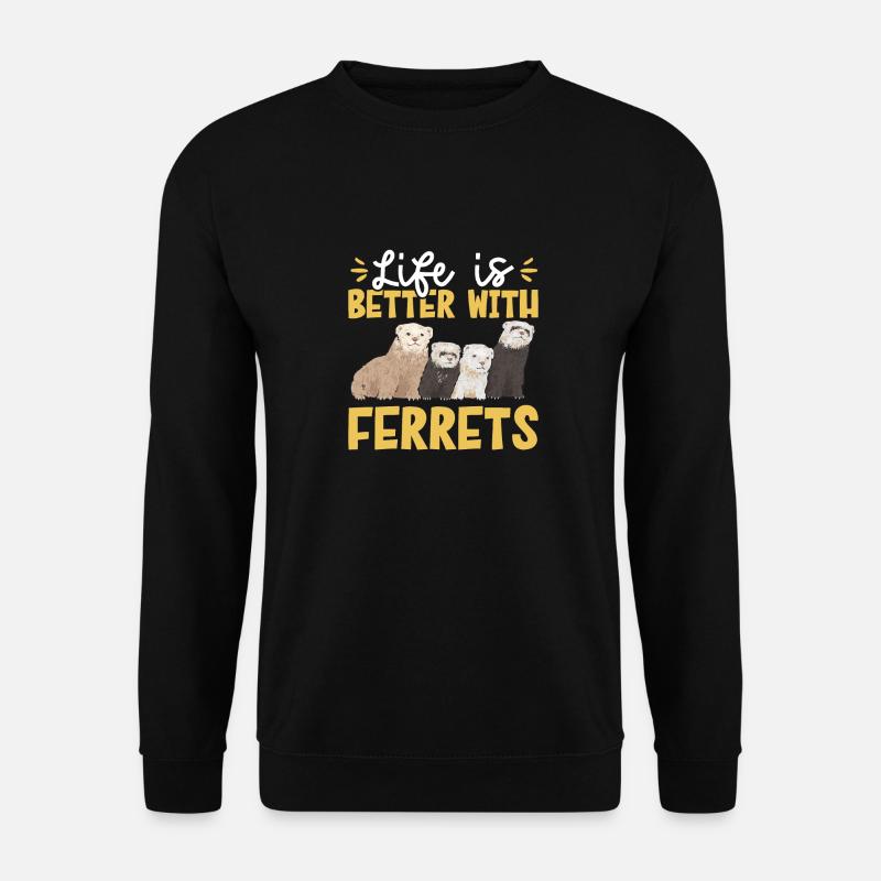 Frettchen Besitzer Frettchen - Unisex Pullover - Schwarz