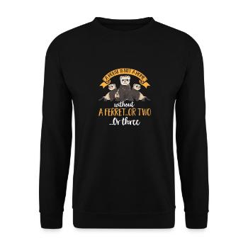 Frettchen Besitzer Frettchen - Unisex Pullover - Schwarz - Vorne - Alina (178cm) & Michal (187cm)