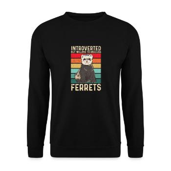 Furet, propriétaire de furet - Sweat-shirt Unisexe - noir - Devant - Alina (178cm) & Michal (187cm)