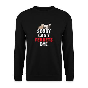 Ferret Owner Ferret - Unisex Sweatshirt - black - Front - Alina (178cm) & Michal (187cm)