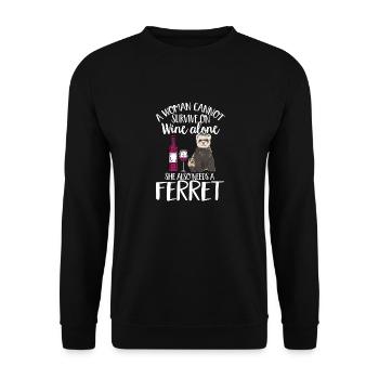 Frettchen Besitzer Frettchen - Unisex Pullover - Schwarz - Vorne - Alina (178cm) & Michal (187cm)