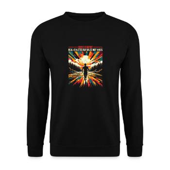 Cross Country - Real Athletes Run Miles Not Yards - Unisex Sweatshirt - black - Front - Alina (178cm) & Michal (187cm)