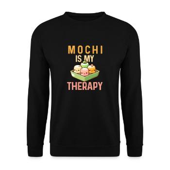 Mochi Japanischer Reiskuchen Süßigkeiten Snack Süßes Mochi - Unisex Pullover - Schwarz - Vorne - Alina (178cm) & Michal (187cm)