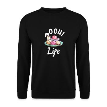 Mochi Japanischer Reiskuchen Süßigkeiten Snack Süßes Mochi - Unisex Pullover - Schwarz - Vorne - Alina (178cm) & Michal (187cm)