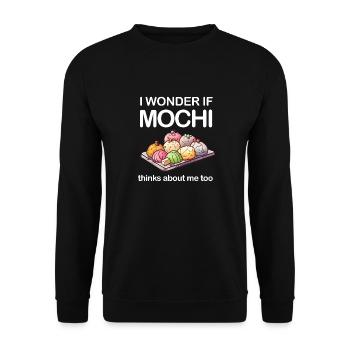 Mochi Japanischer Reiskuchen Süßigkeiten Snack Süßes Mochi - Unisex Pullover - Schwarz - Vorne - Alina (178cm) & Michal (187cm)