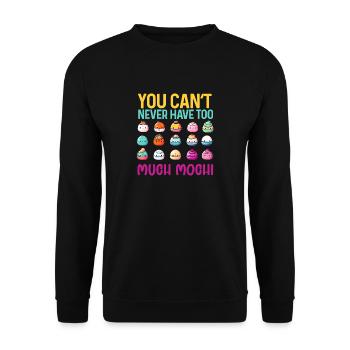 Mochi Japanischer Reiskuchen Süßigkeiten Snack Süßes Mochi - Unisex Pullover - Schwarz - Vorne - Alina (178cm) & Michal (187cm)