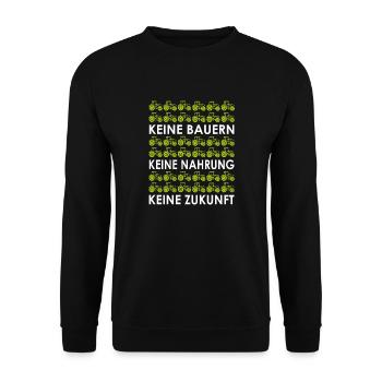 Keine Bauern-Keine Nahrung2 - Unisex Pullover - Schwarz - Vorne - Alina (178cm) & Michal (187cm)