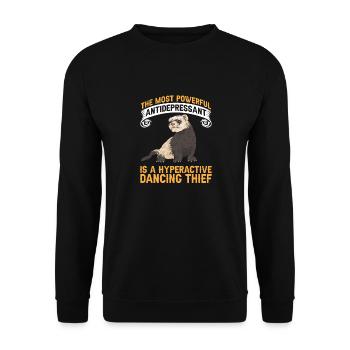 Ferret Owner Ferret - Unisex Sweatshirt - black - Front - Alina (178cm) & Michal (187cm)