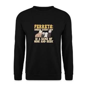 Ferret Owner Ferret - Unisex Sweatshirt - black - Front - Alina (178cm) & Michal (187cm)