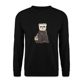 Frettchen Besitzer Frettchen - Unisex Pullover - Schwarz - Vorne - Alina (178cm) & Michal (187cm)